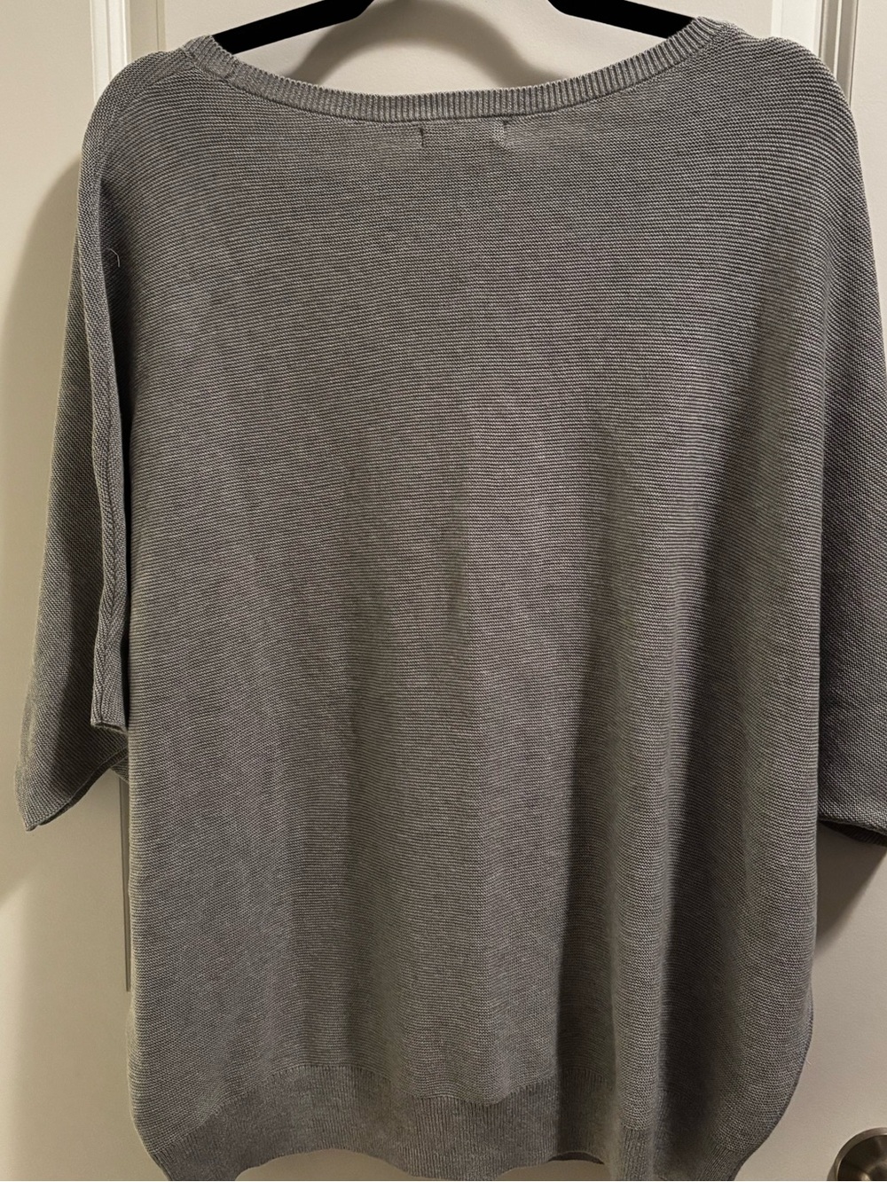 Quince Lightweight Cotton Cashmere Link-Stitch Dolman Sweater— Light Gray - Picture 4 of 5